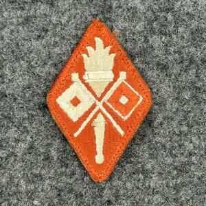 Vintage US Military Signal School Training Patch-"OFF UNIFORM"-Orange-Cut Edge*